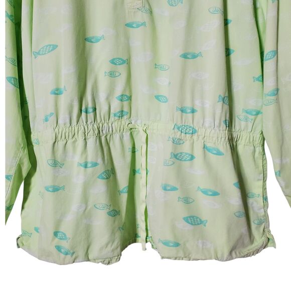 Fresh Produce Tiny Fish Jacket Size L Broadcloth Andorak Top Pullover Womens - Picture 3 of 8